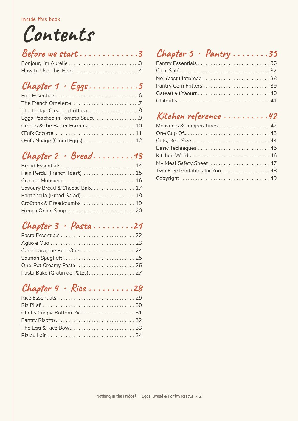 Page from the book: Contents