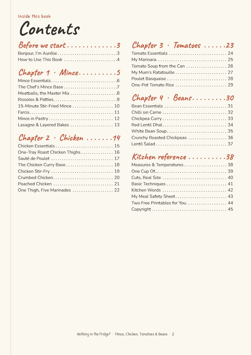 Page from the book: Contents